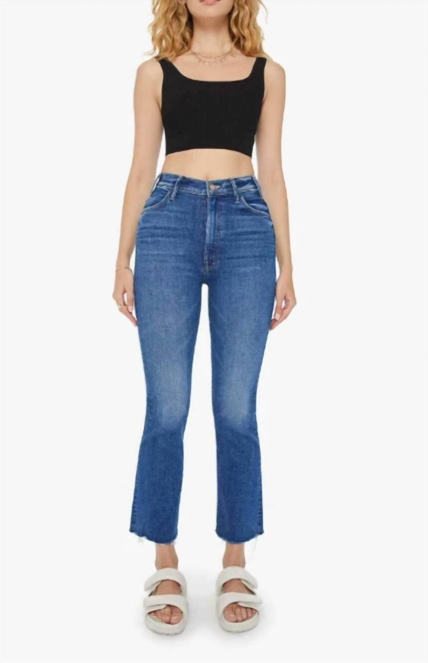 NEW MOTHER hustler ankle fray hem jeans in grasping at straws